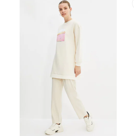 Hanorac lung cu imprimeu