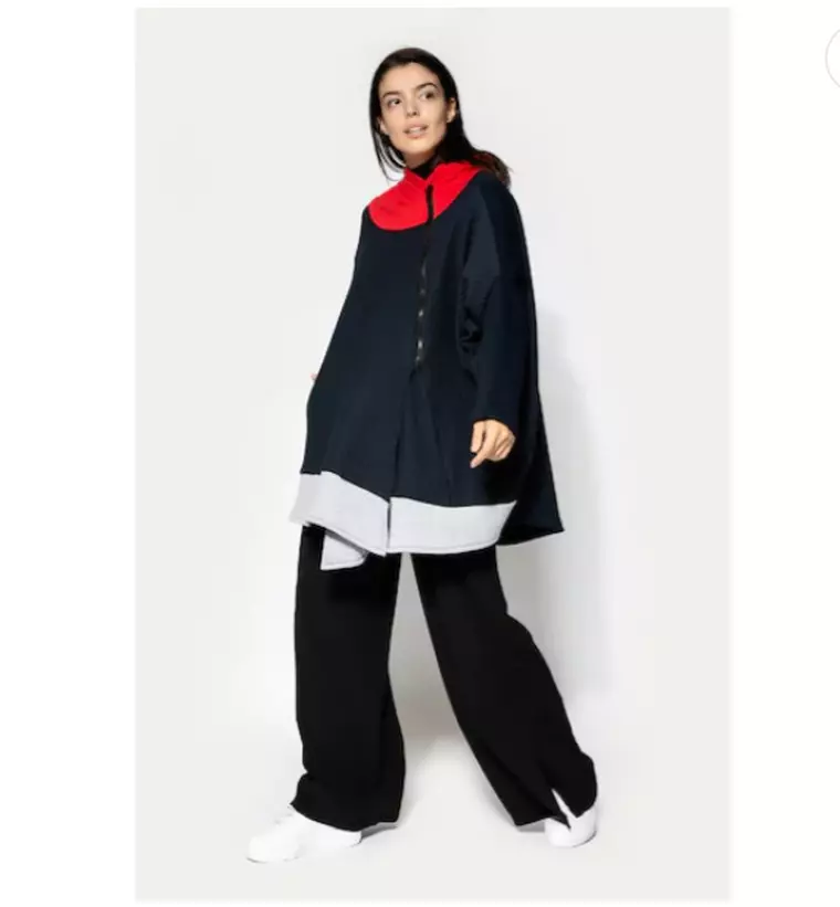 Hanorace dama lungi di largi - hanorac supradimensionat cu fermoar