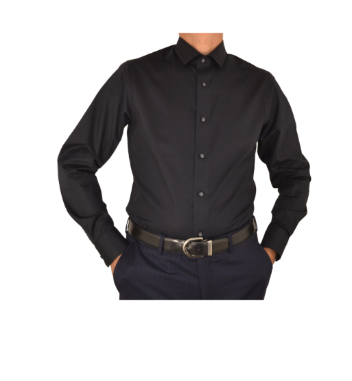  Cămașă elegantă neagră Joyful